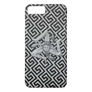 Funda Para iPhone 8 Plus/7 Plus Trinacria siciliano en plata y negro