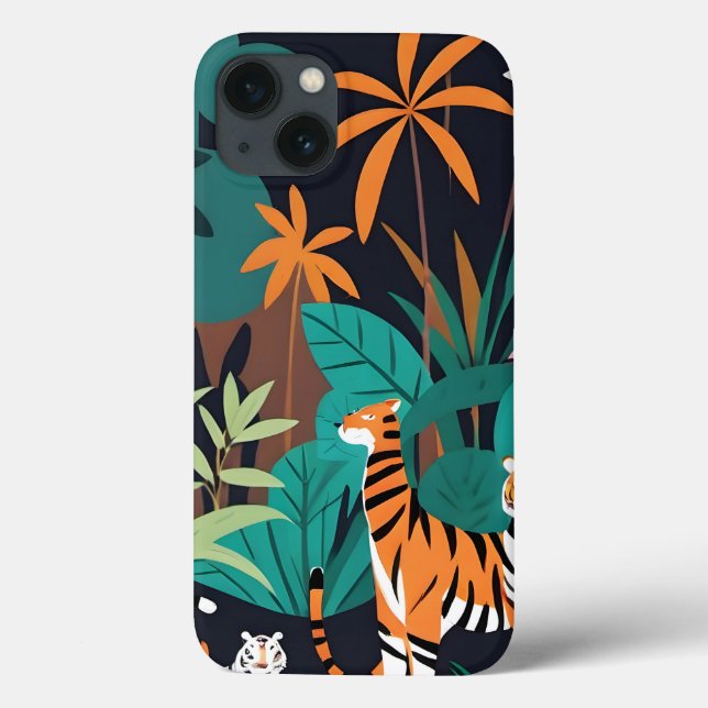 Funda De Case-Mate Para iPhone Trio de tigre tropical (Reverso)