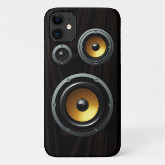 Funda Para iPhone 11 Trío del altavoz de granos de madera retro de moda