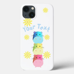 Funda Para iPhone 13 Triple Cute Kawaii Hamsters Personalizado Funda-Ma