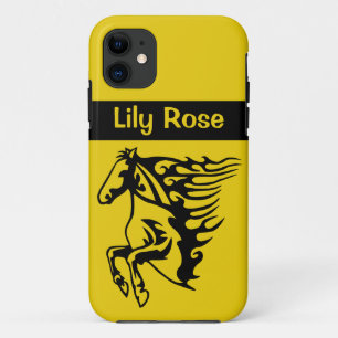 Funda Para iPhone 11 Triple linea de semental de caballo de ponía amari