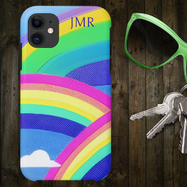 Funda Para iPhone 11 Triple lluvia en el monograma del cielo