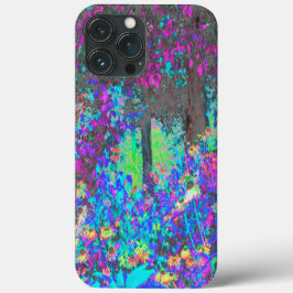 Funda Para iPhone 13 Pro Max Trippy Lime Green y Purple Garden Sunrise