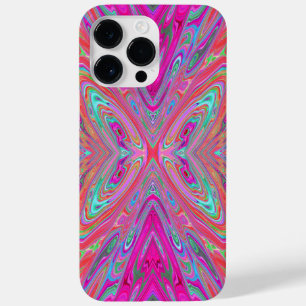 Funda Para iPhone 14 Pro Max De Case-Mate Trippy Pink, Aqua y Magenta Resumen de Mariposa