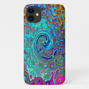 Funda Para iPhone 11 Trippy Sky Blue Abstract Retro Liquid Swirl