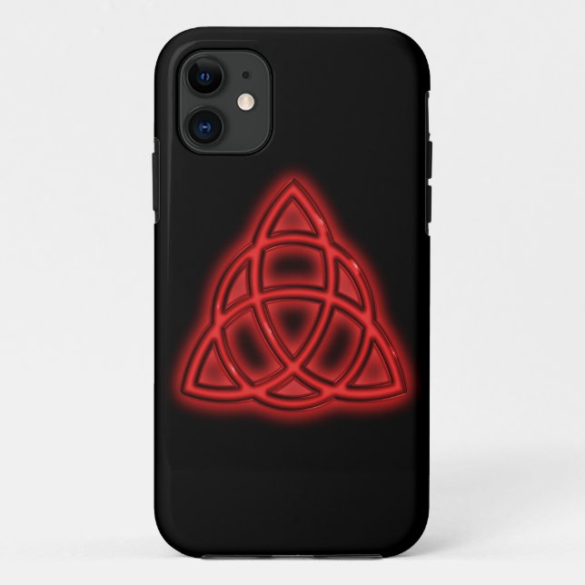 Funda De Case-Mate Para iPhone Triquetra de neón rojo (Reverso)