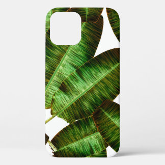 Funda Para iPhone 12 Tropical banana leaves, jungle leaf seamless flora