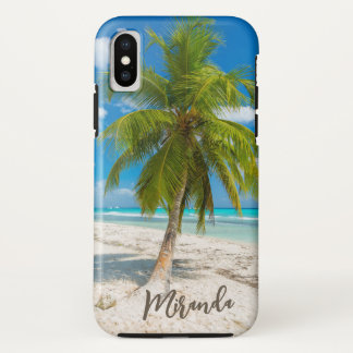 Funda Para iPhone X Tropical Beach Palm Tree Personalized
