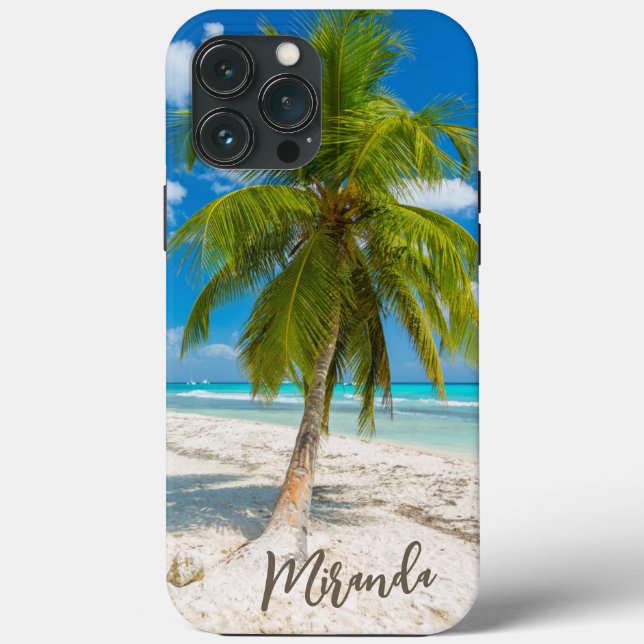 Funda De Case-Mate Para iPhone Tropical Beach Palm Tree Personalized (Reverso )