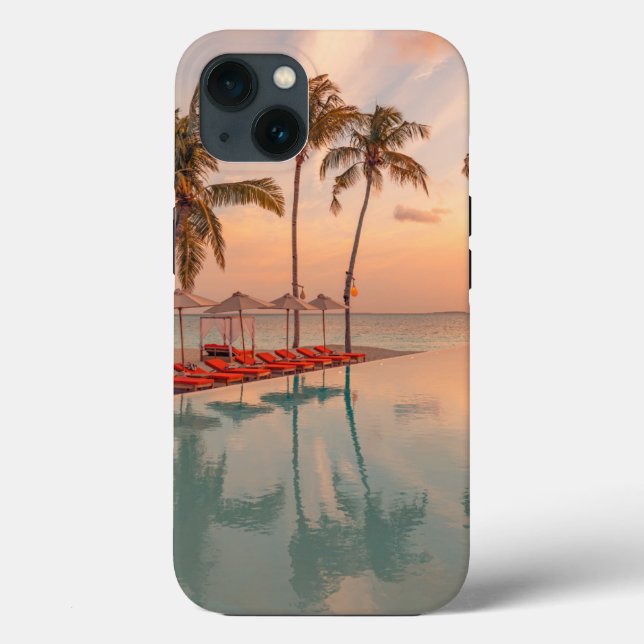 Funda De Case-Mate Para iPhone Tropical Beaches | Maldives Tropical Beach & Pool (Reverso )