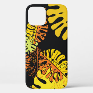 Funda Para iPhone 12 Tropical de verano con patrón de hojas exóticas