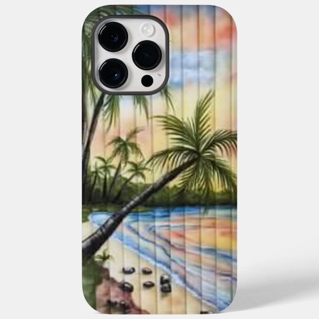 FUNDA DE Case-Mate PARA iPhone TROPICAL PALM TREES BEACH BLINDS (Reverso )