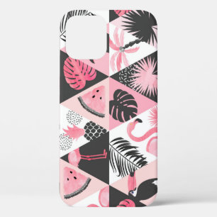 Funda Para iPhone 12 Trópico de retazos: sandía de Flamingo sin soldadu