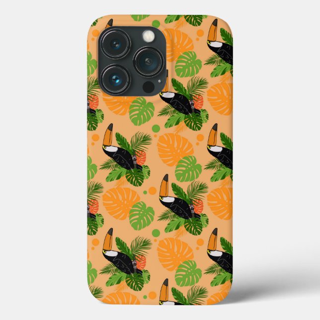 Funda De Case-Mate Para iPhone Trópico Toucan Bird Seamless Pattern (Reverso )