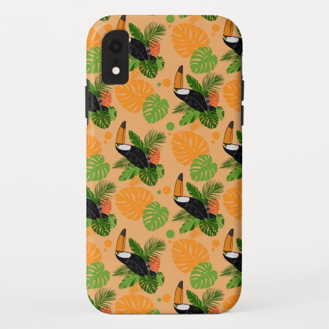Funda De Case-Mate Para iPhone Trópico Toucan Bird Seamless Pattern (Reverso)