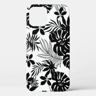Funda Para iPhone 12 Trópicos en blanco y negro: Naturaleza en silueta