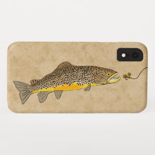 Funda Para iPhone XR Trucha de Brown de la pesca con mosca