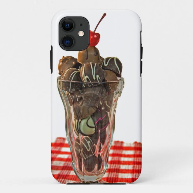Funda De Case-Mate Para iPhone Truffle Sundae de chocolate (Reverso)