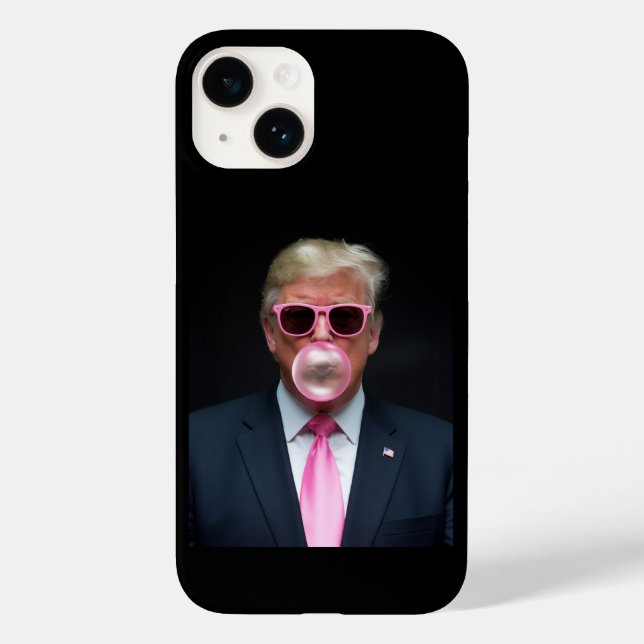 Funda De Case-Mate Para iPhone Trump Pink Bubble Gum President 47 USA (Reverso )