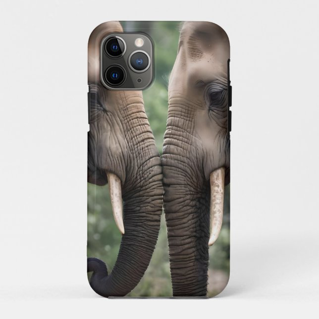 Funda De Case-Mate Para iPhone "Trunk to Trunk: A Gentelphant Embrace" (Reverso)