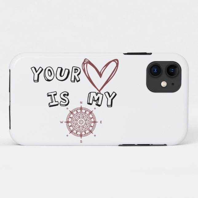 Funda De Case-Mate Para iPhone Tu corazón es mi brújula (Reverso (horizontal))