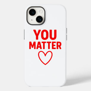 Funda Para iPhone 14 De Case-Mate Tú importas" Positividad del corazón rojo