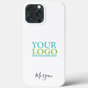 Funda Para iPhone 13 Pro Max Tu Logo/Arte/Foto, Nombre DIY Letra Negra, Blanco