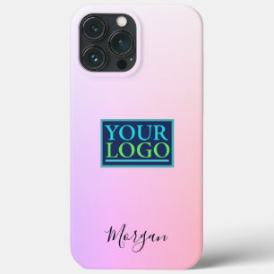 Funda Para iPhone 13 Pro Max Tu logo/arte/foto, nombre, gradiente lavanda/rosa