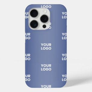 Funda Para iPhone 15 Pro Tu logo simple logotipo repetido gradiente azul ma