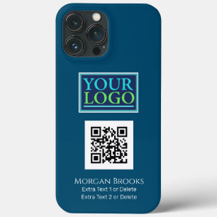 Funda Para iPhone 13 Pro Max Tu logotipo/arte/foto, código QR, nombre/informaci