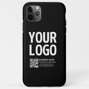 Funda Para iPhone 11 Pro Max Tu logotipo con código QR editable y texto
