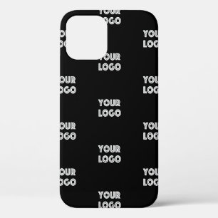 Funda Para iPhone 12 Pro Tu Logotipo Simple Logotipo Repetitivo Negro