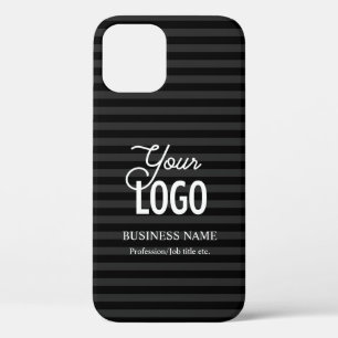 Funda Para iPhone 12 Tu logotipo y nombre de negocio, etc. Texto person