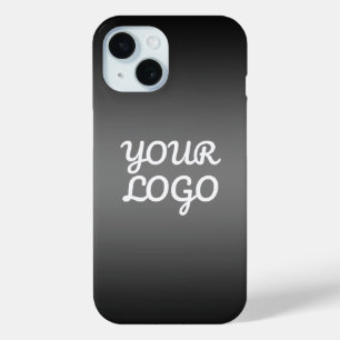 Funda Para iPhone 15 Tu logotipo y ombre de color gris oscuro moderno e