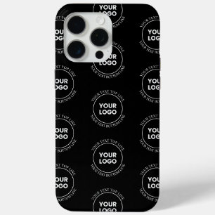 Funda Para iPhone 15 Pro Max Tu logotipo y texto editable patrón repetitivo