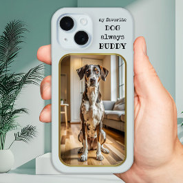 Funda Para iPhone 15 Tu Moda favorita de fotos de perros Gold Blue