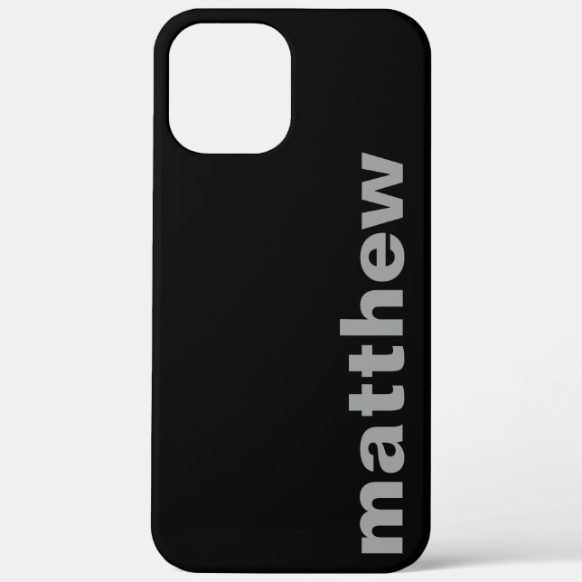 Funda De Case-Mate Para iPhone Tu nombre Moderno Negro (Reverso )