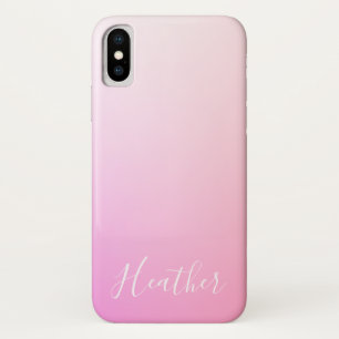 Funda Para iPhone X Tu nombre o palabra   Degradado Ombre Rosa