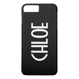 Funda Para iPhone 8 Plus/7 Plus Tu nombre, texto blanco en negrita Negro
