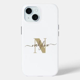 Funda Para iPhone 15 Tu nombre y primera letra del nombre personalizan