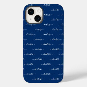 Funda Para iPhone 14 De Case-Mate Tu patrón de nombre, azul marino