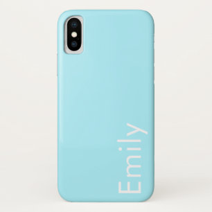 Funda Para iPhone X Tu propio nombre o palabra Cielo suave azul