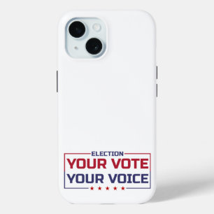 Funda Para iPhone 15 Tu voto tu voz fuente coloreada