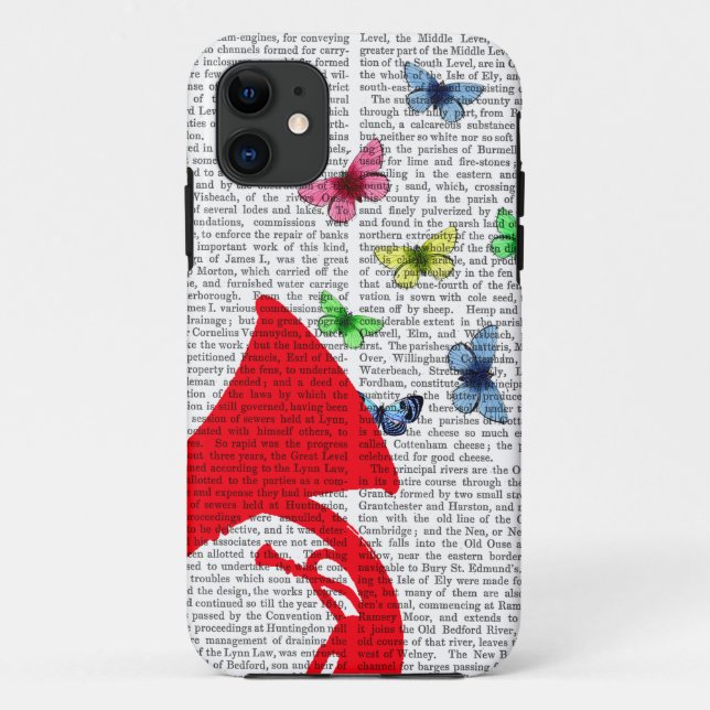 Funda De Case-Mate Para iPhone Tuba con mariposas (Reverso)