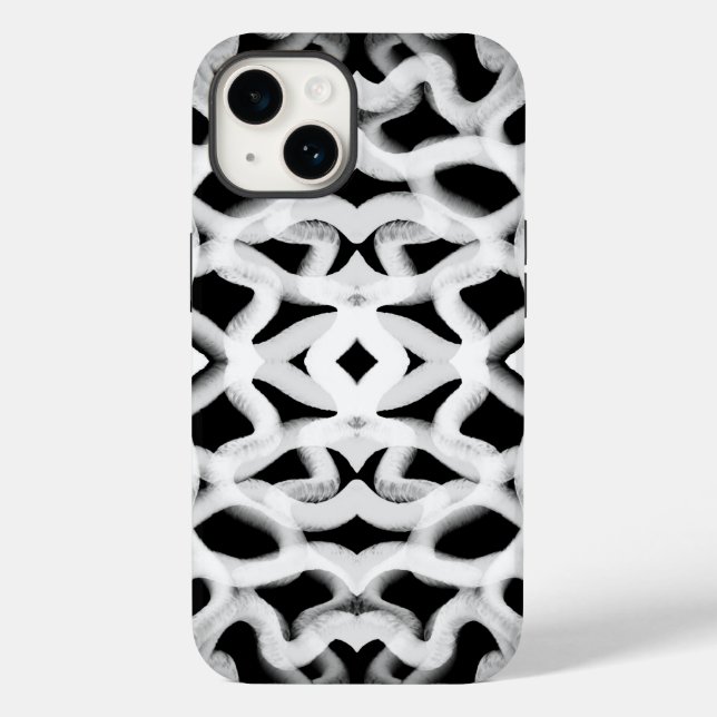 Funda De Case-Mate Para iPhone Tubular blanco en negro (Reverso )