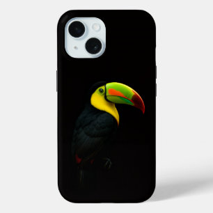 Funda Para iPhone 15 Tucán de Pico Curvado iPhone 15 Mate Negro 4 Luxe