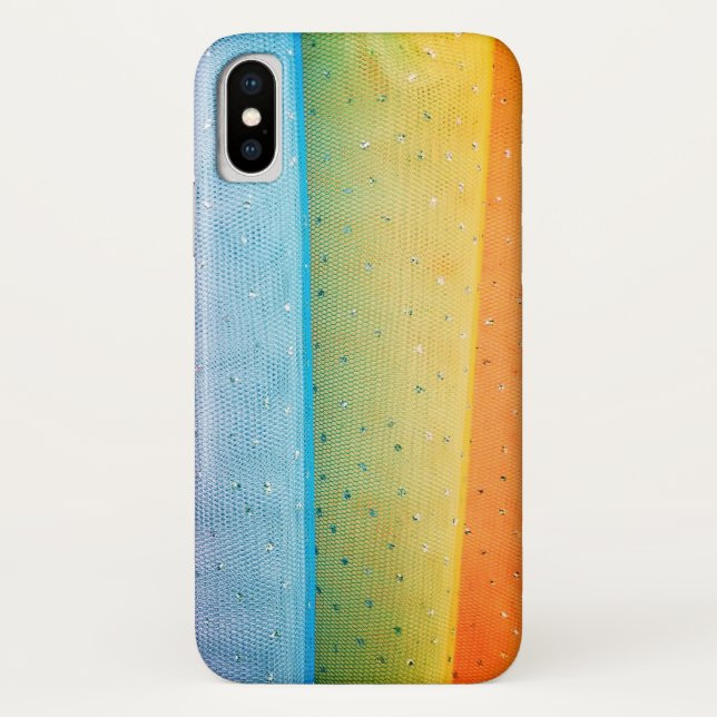 Funda De Case-Mate Para iPhone tul de arcoíris con cristales de roca (Reverso)