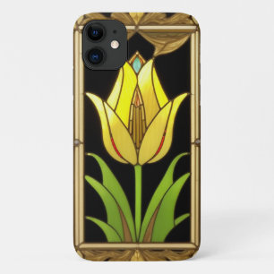 Funda Para iPhone 11 Tulipán Amarillo con Marco Decorativo