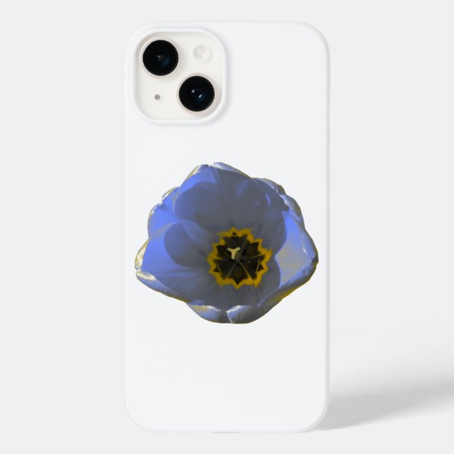 Funda De Case-Mate Para iPhone Tulipán azul y amarillo (Reverso )