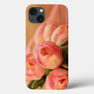 Funda Para iPhone 13 Tulipán de mariposa rosa romántico